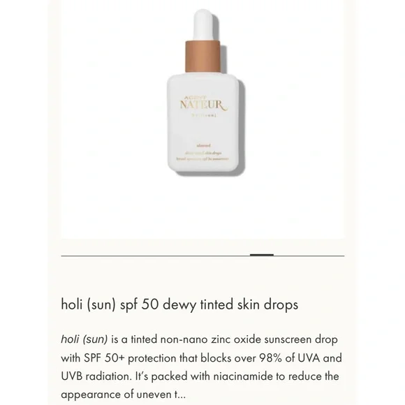 Agent Nateur Dewy Tinted Almond Skin Drops Broad Spectrum SPF 50 Sunscreen 1 oz - Picture 9 of 14